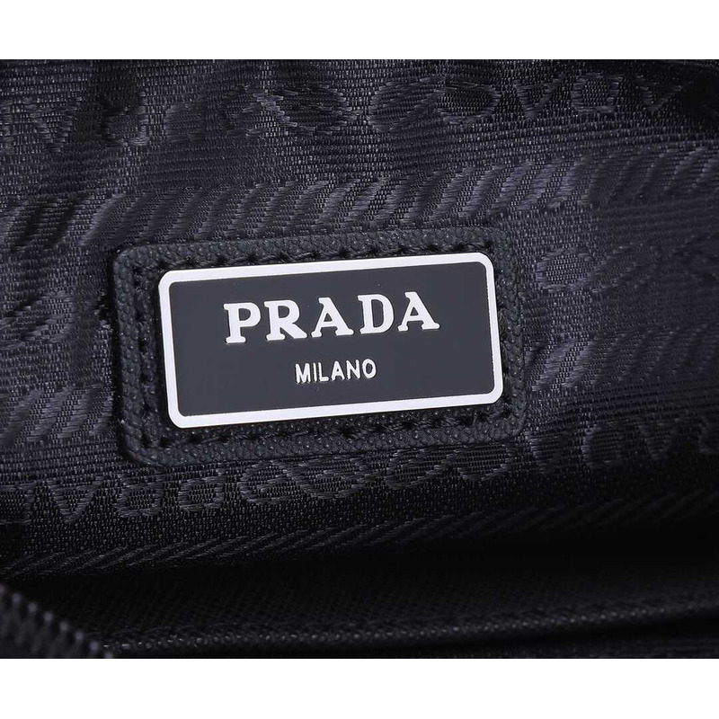 Pra*a saffiano leather pouch black