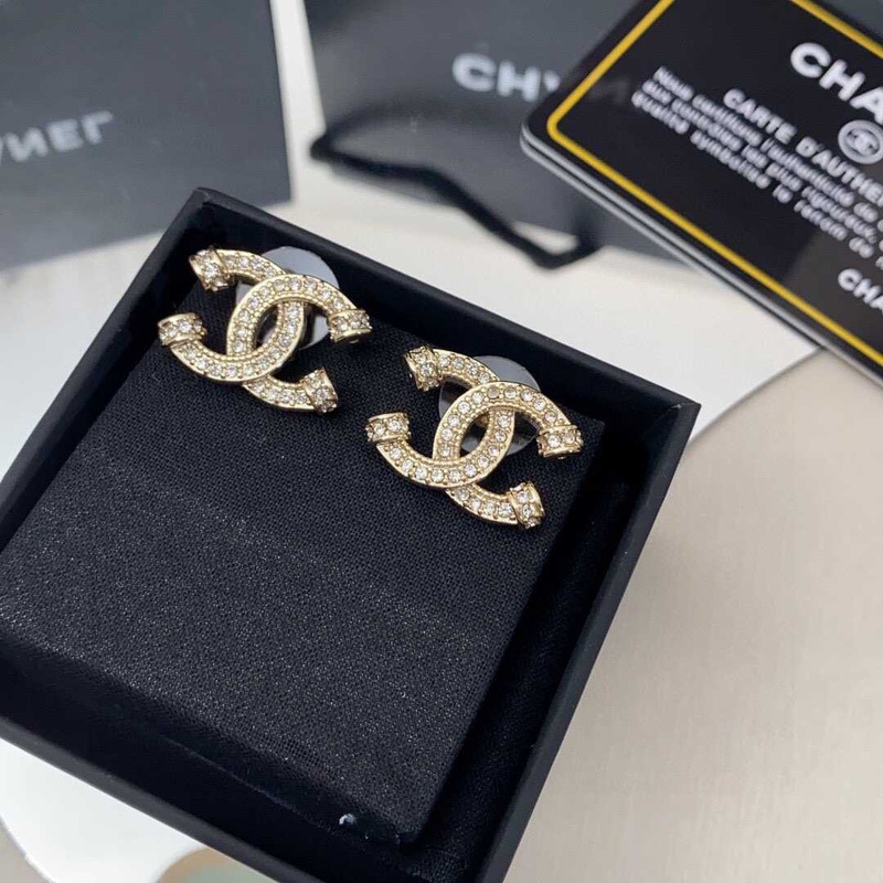 Ch*el crystal cc earrings