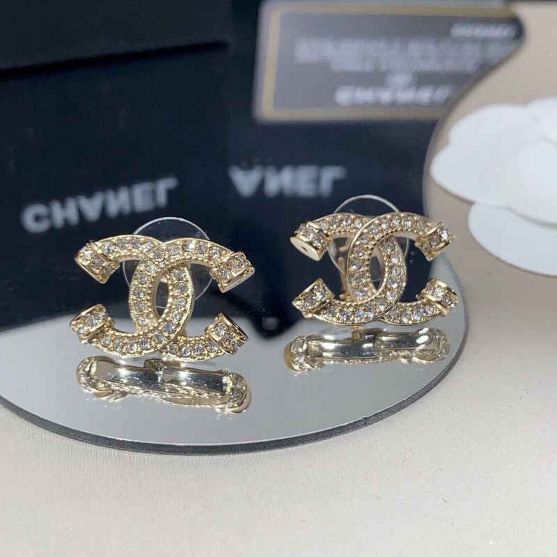 Ch*el crystal cc earrings