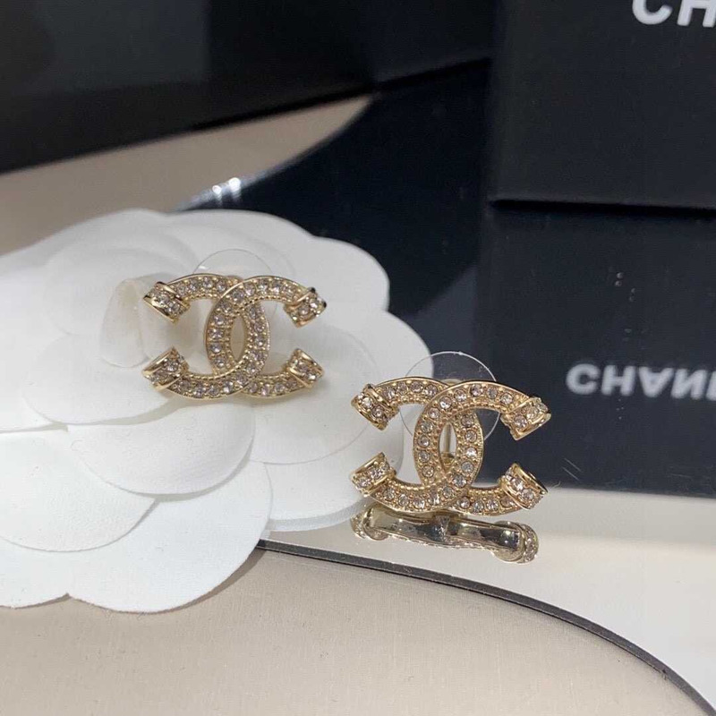 Ch*el crystal cc earrings