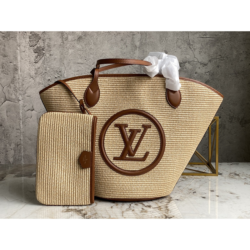 l**is V*t*n bnib raffia st jacques caramel bag