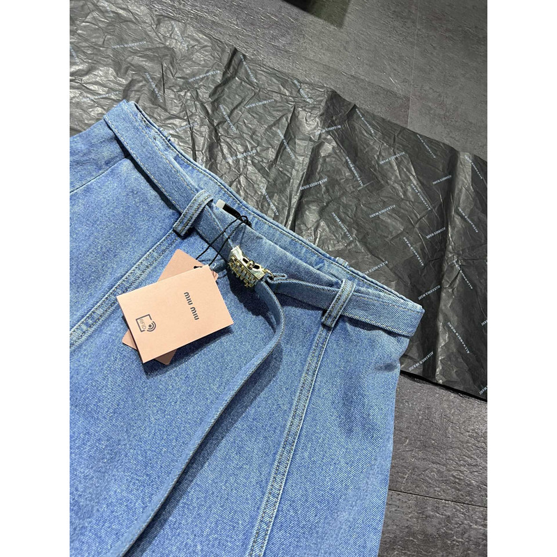 Miu Miu Short Skirt Denim Blue