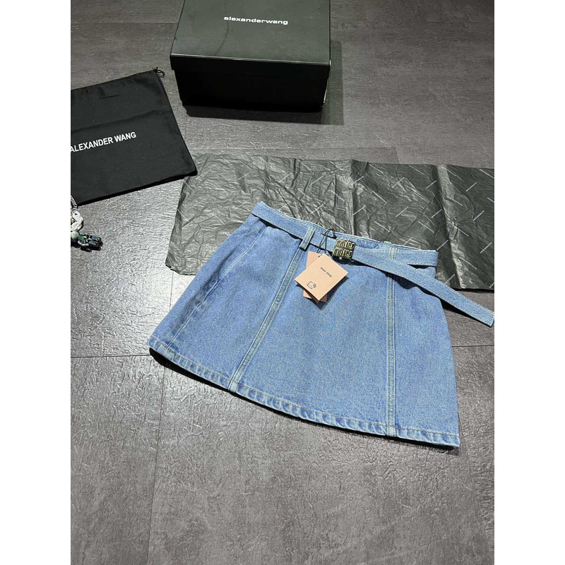 Miu Miu Short Skirt Denim Blue