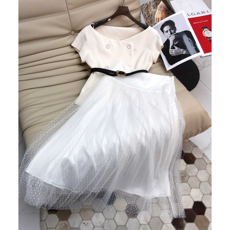 D*or midi tulle skirt white