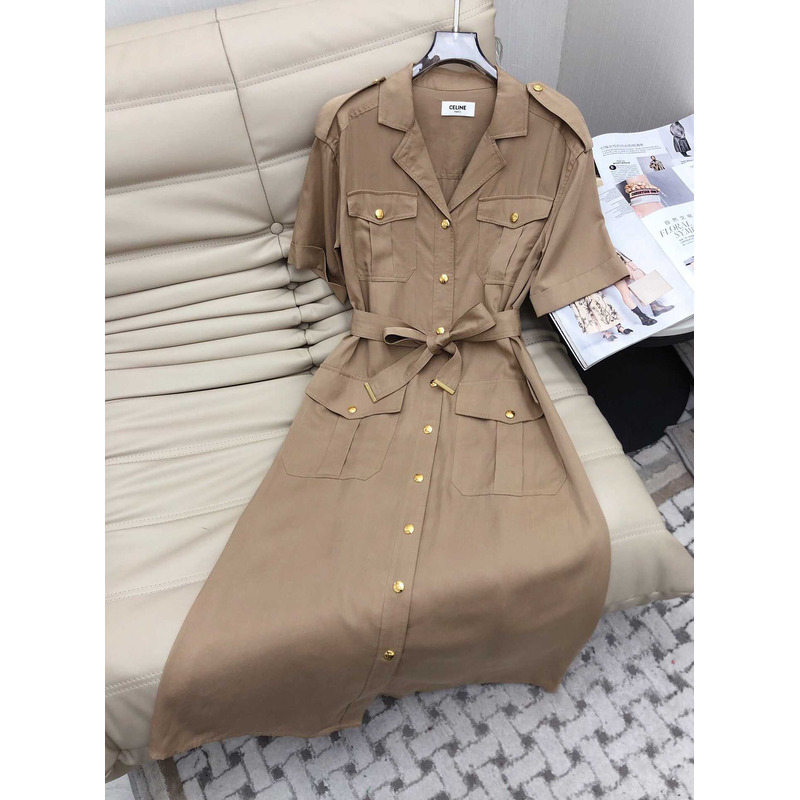 Ce**e midi dress soft cupro brown