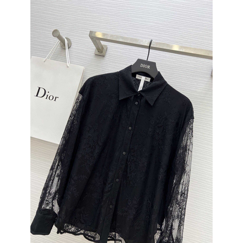 D*or lace shirt long sleeves black