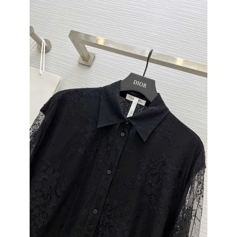 D*or lace shirt long sleeves black