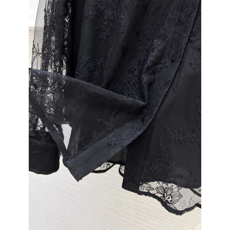 D*or lace shirt long sleeves black