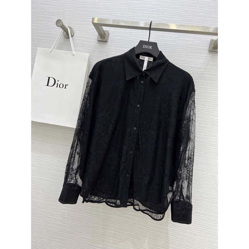 D*or lace shirt long sleeves black