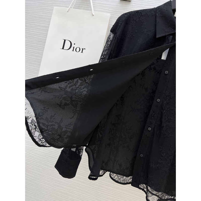 D*or lace shirt long sleeves black