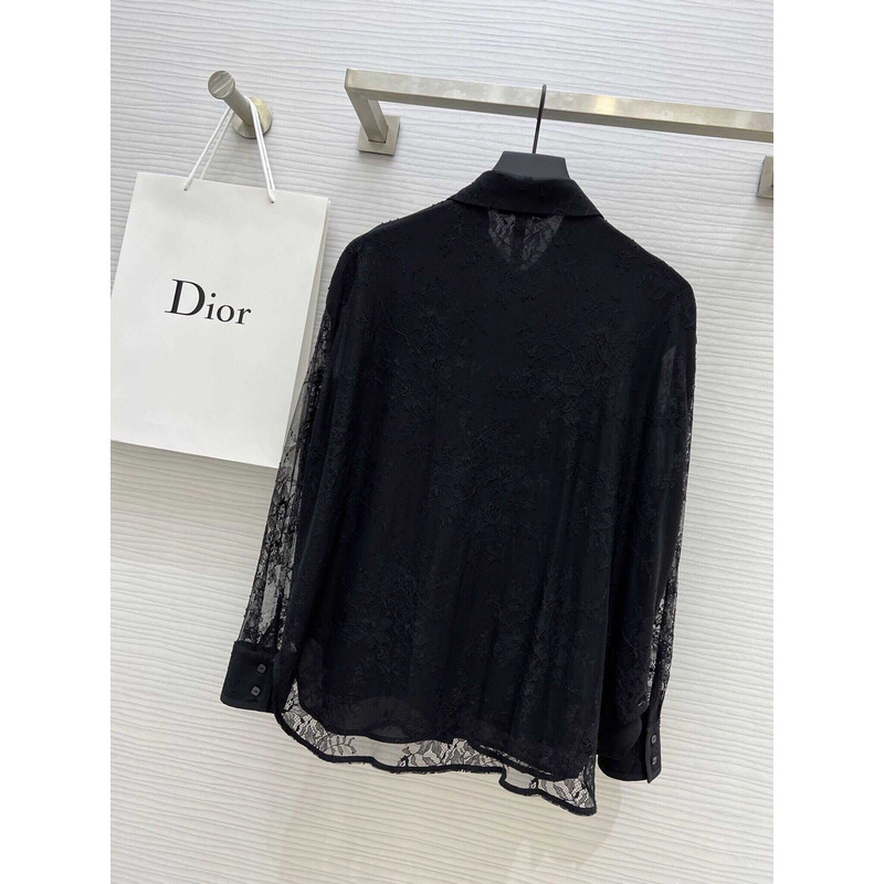 D*or lace shirt long sleeves black