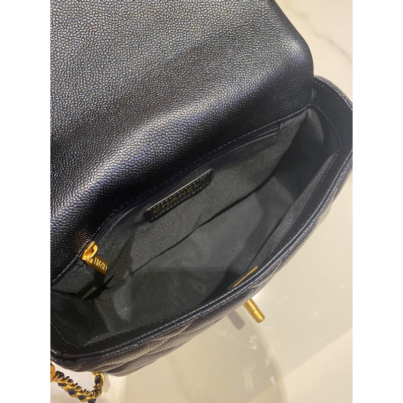 Ch*el my perfect mini flap bag in iridescent black caviar