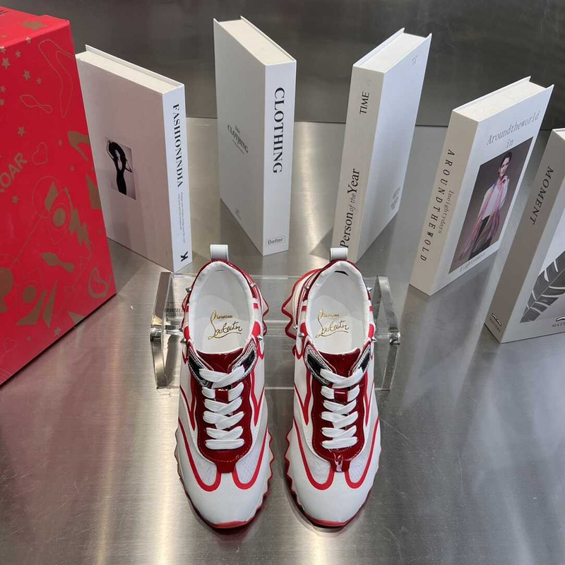 Ch**an louboutin sharkina sneaker white red