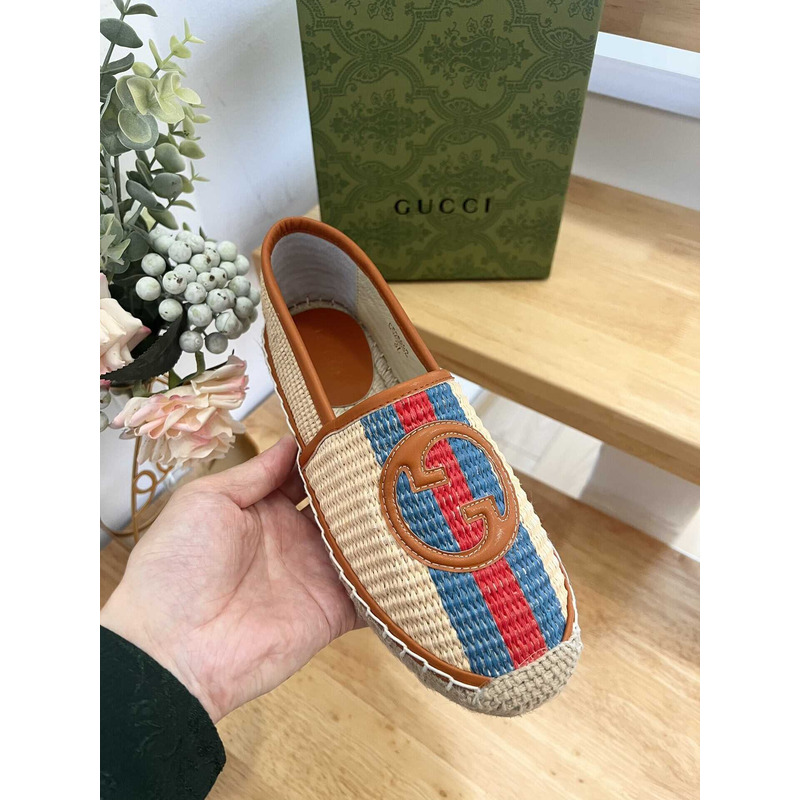 G*u*i  interlocking g espadrilles blue and red