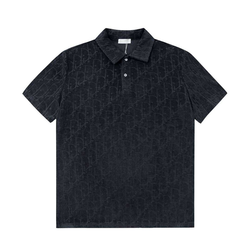 D*or cotton polo shirt black