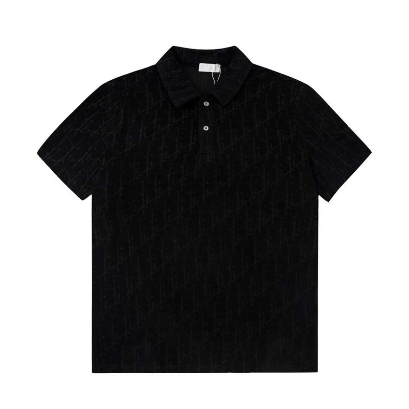 D*or cotton polo shirt black