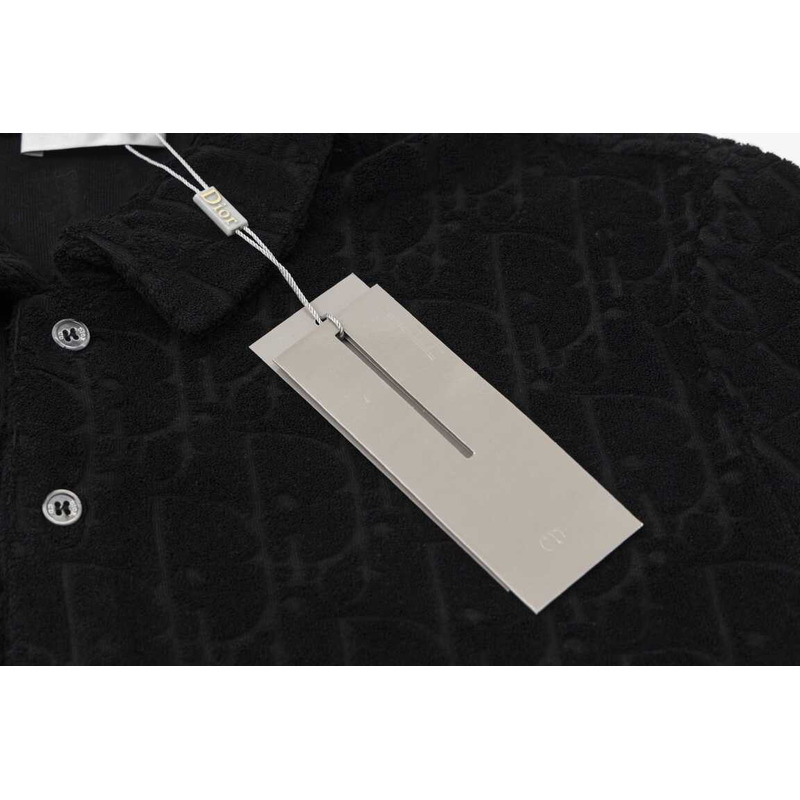 D*or cotton polo shirt black