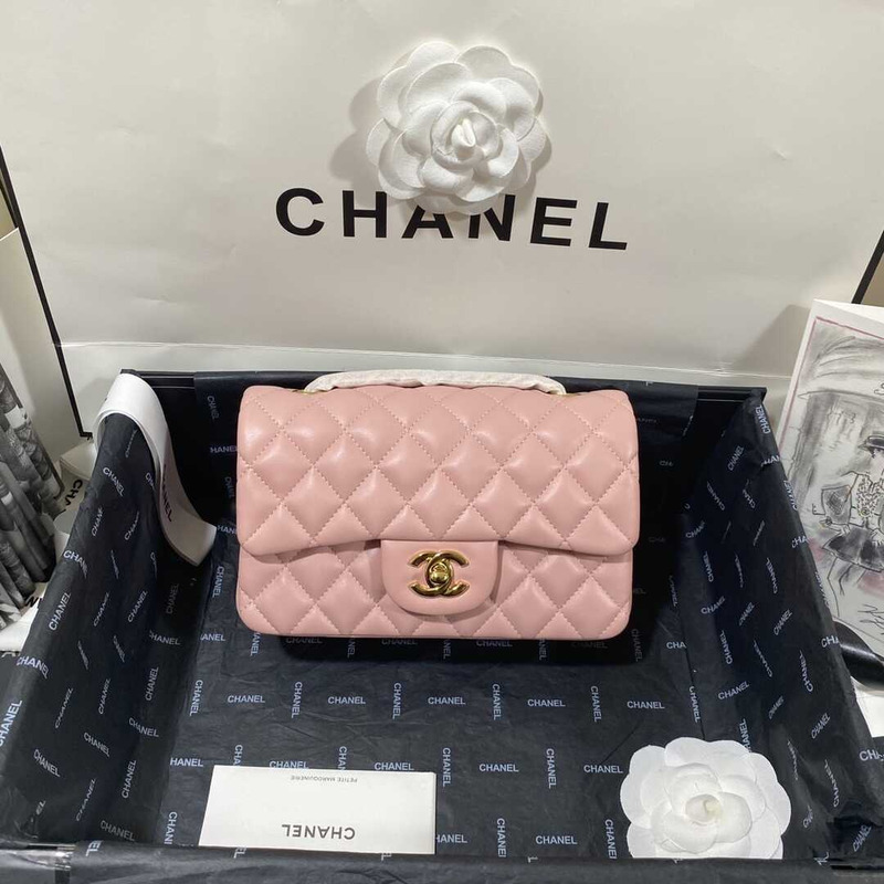 Ch*el classic flap mini shoulder bag pink