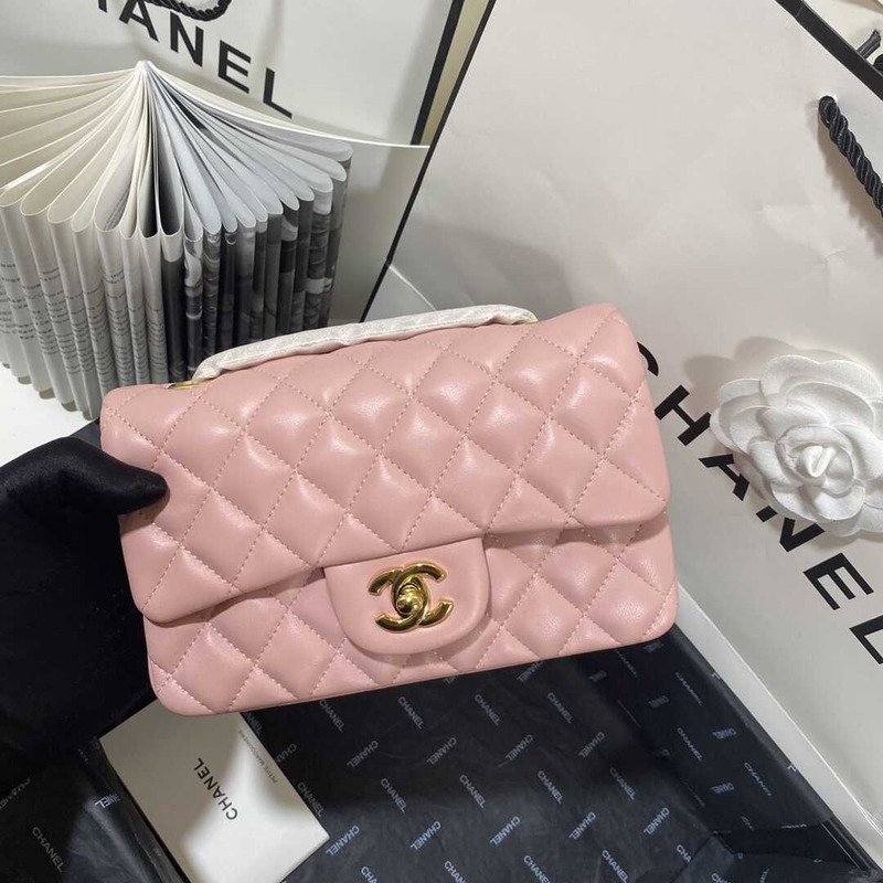 Ch*el classic flap mini shoulder bag pink