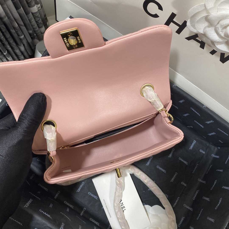 Ch*el classic flap mini shoulder bag pink