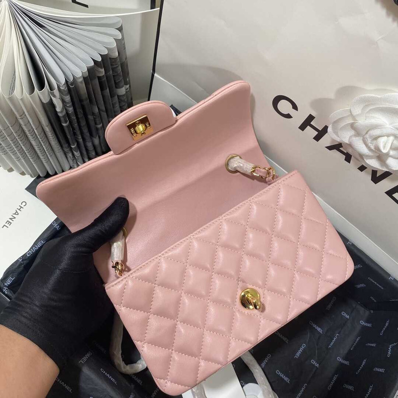 Ch*el classic flap mini shoulder bag pink