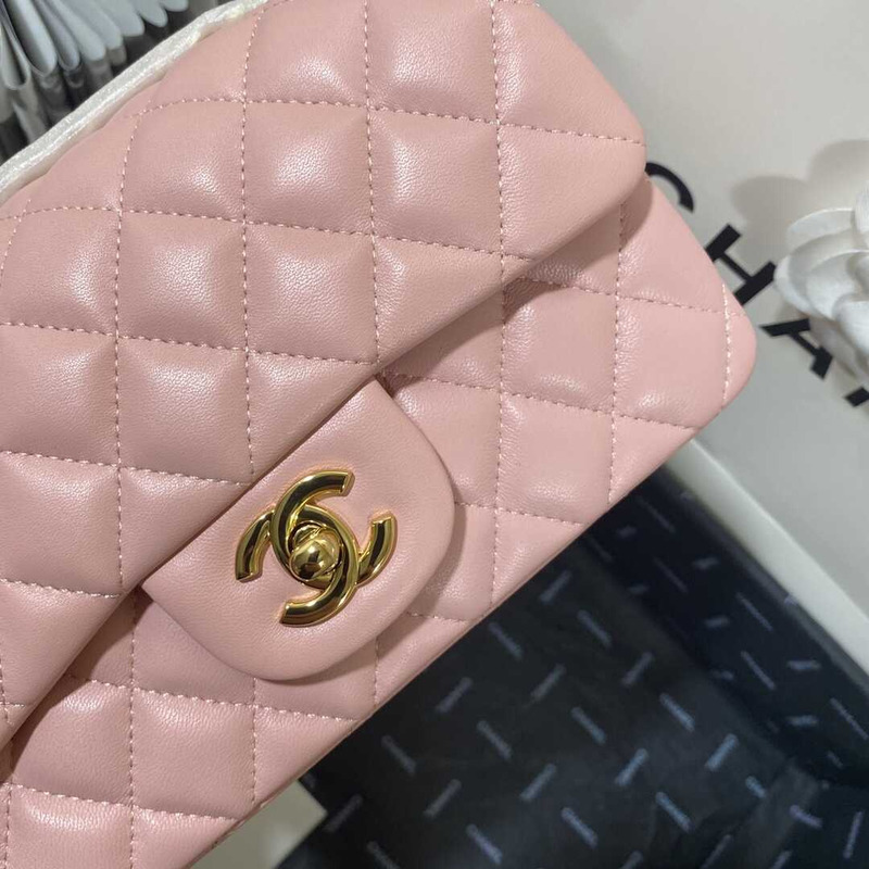 Ch*el classic flap mini shoulder bag pink