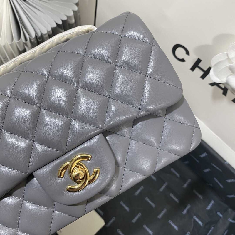 Ch*el classic flap mini shoulder bag gray