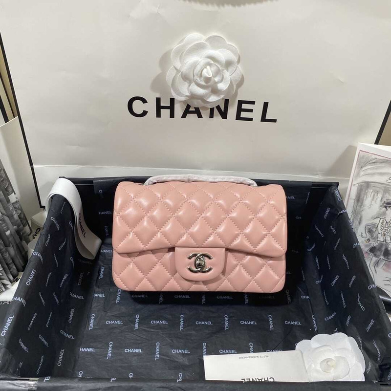 Ch*el classic flap mini  shoulder bag pink