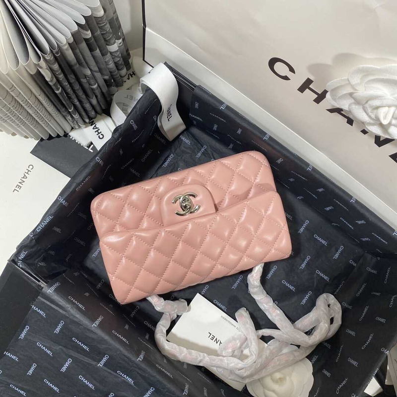 Ch*el classic flap mini  shoulder bag pink