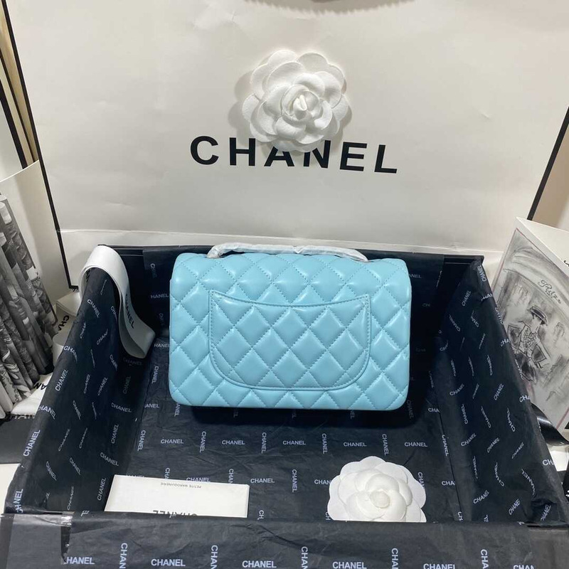 Ch*el classic flap mini  shoulder bag blue