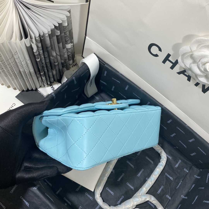 Ch*el classic flap mini  shoulder bag blue