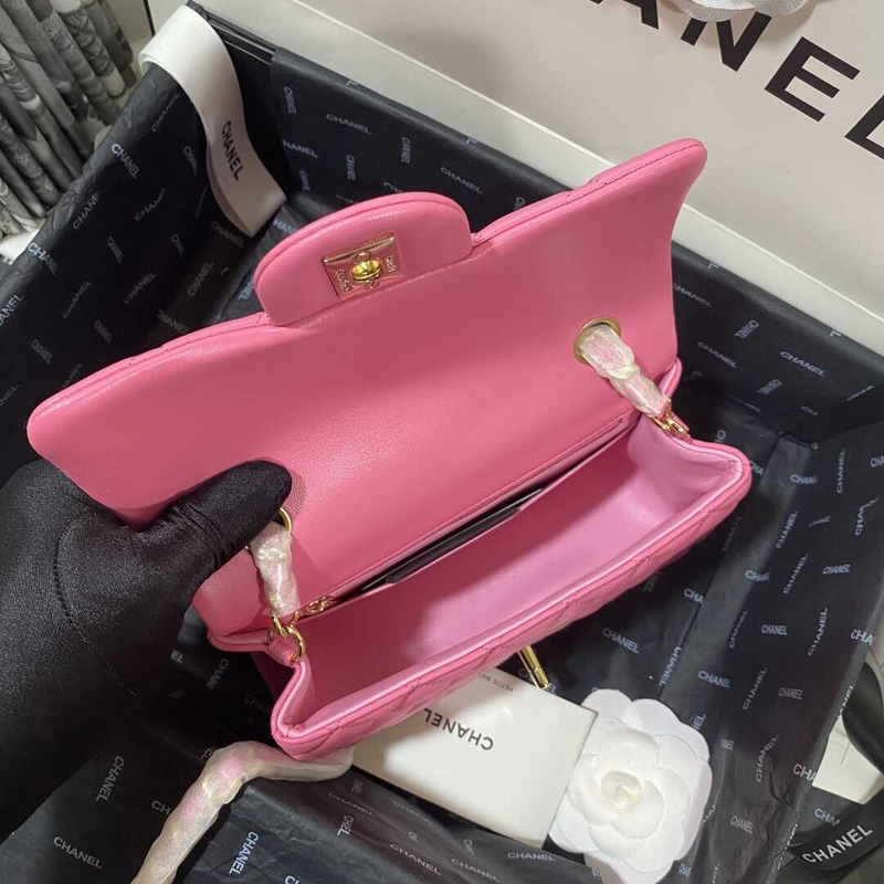 Ch*el classic flap mini shoulder bag pink