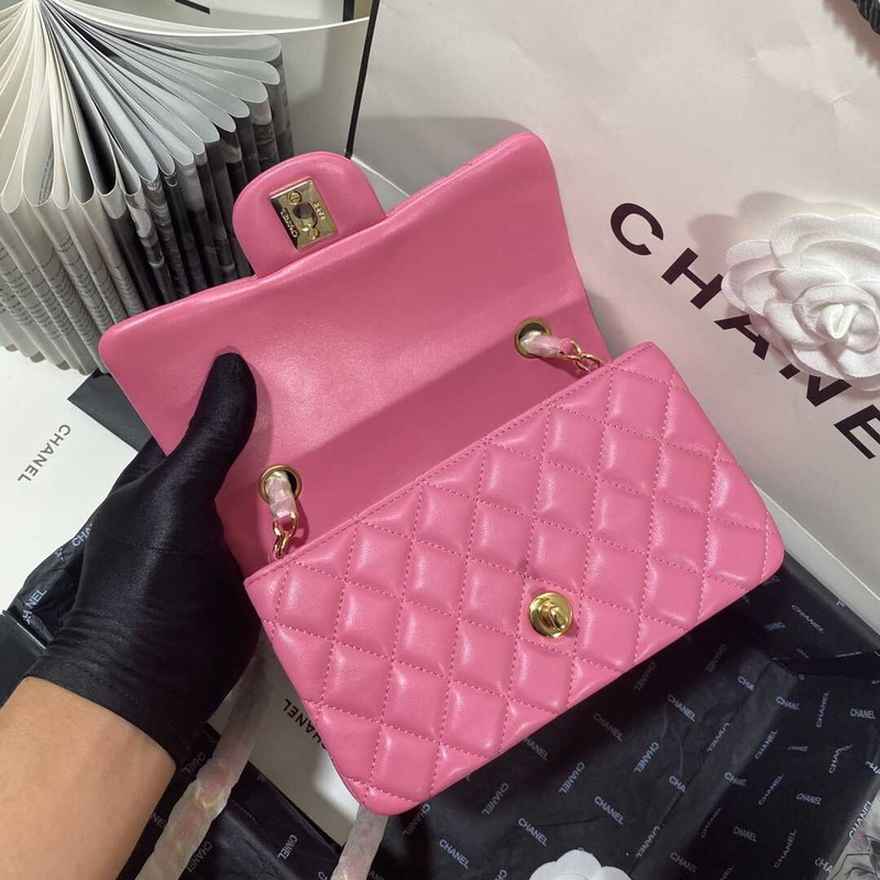 Ch*el classic flap mini shoulder bag pink