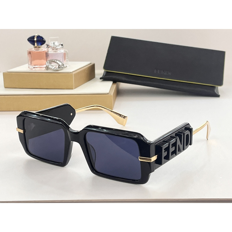 F**di square-frame blue acetate sunglasses