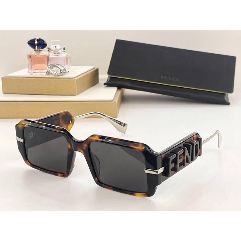 F**di square-frame tortoiseshell acetate sunglasses