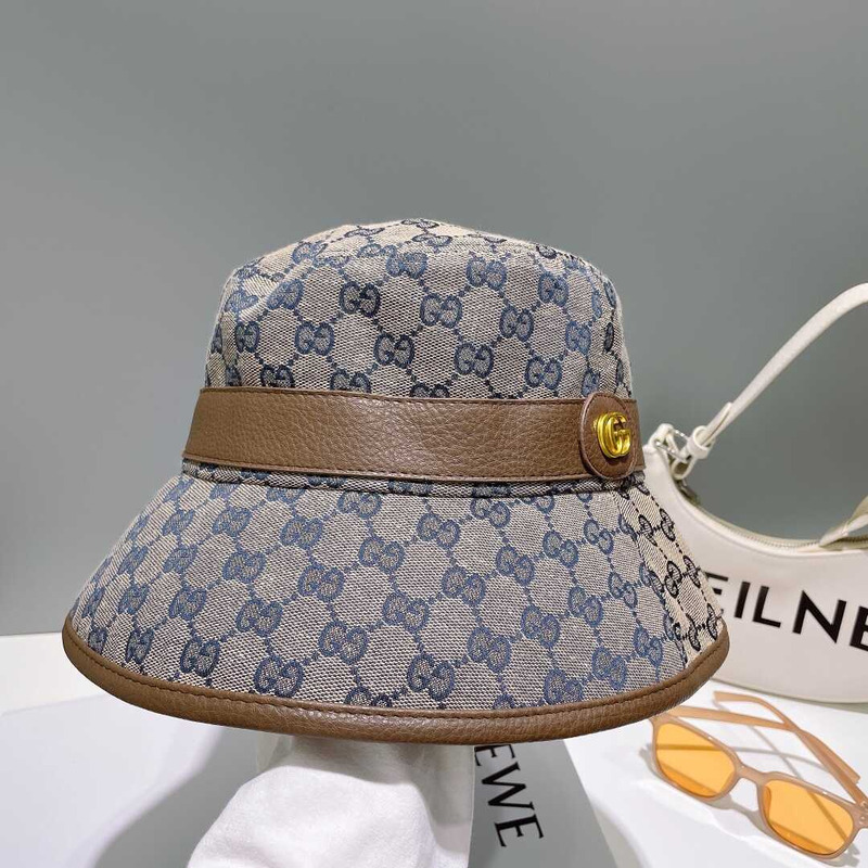 G*u*i gg canvas bucket hat blue