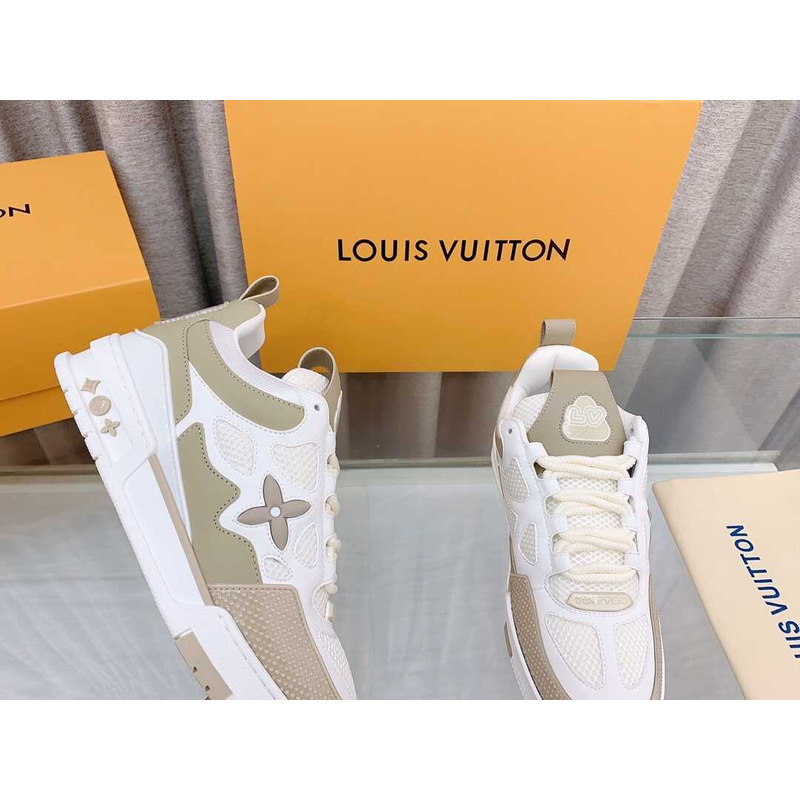 l**is V*t*n lv skate sneaker beige and white