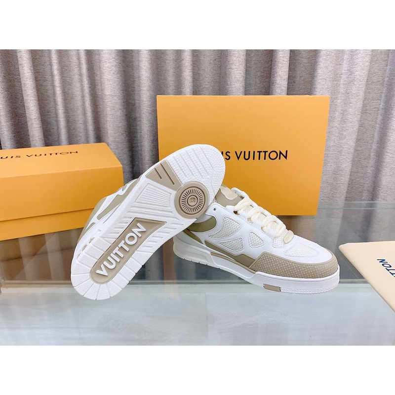 l**is V*t*n lv skate sneaker beige and white