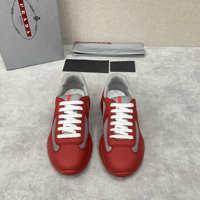 Pra*a america\''s cup soft rubber and bike fabric sneakers red