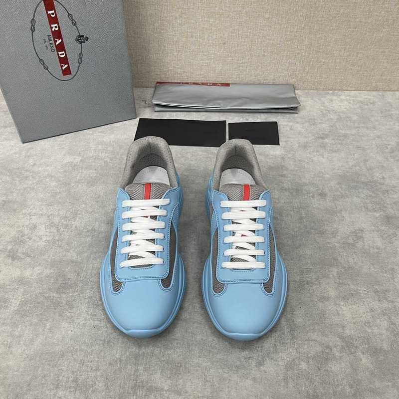 Pra*a america\''s cup soft rubber and bike fabric sneakers light blue