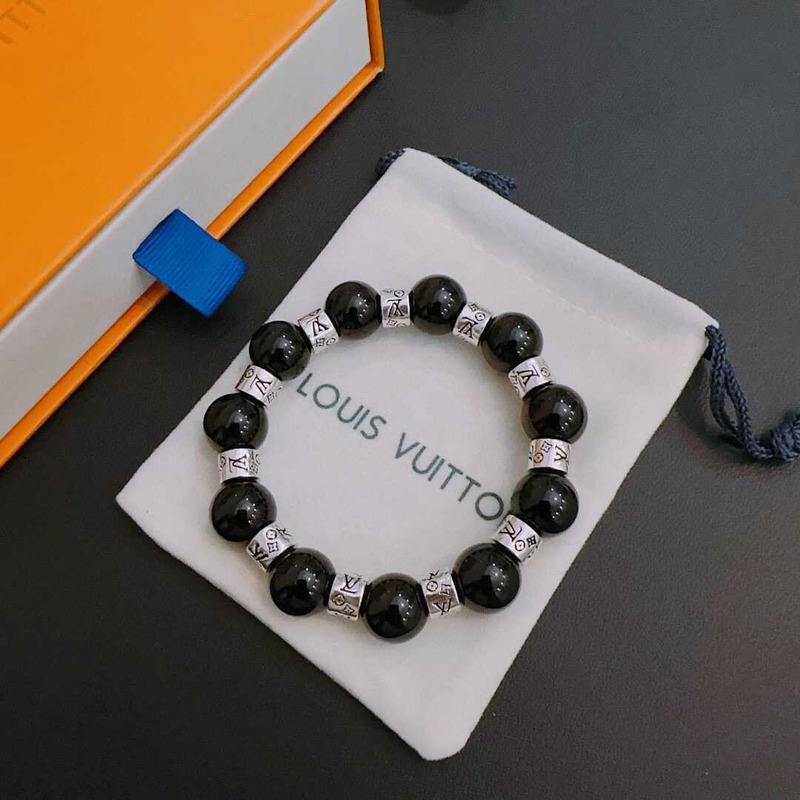 l**is V*t*n beads bracelet black/silver