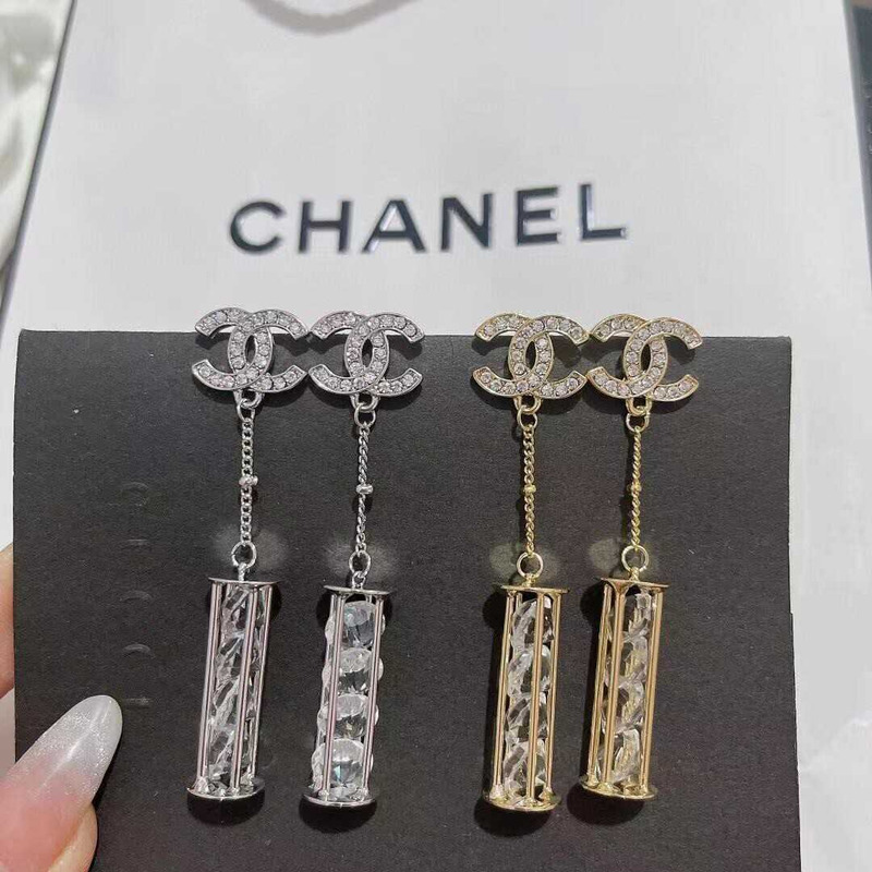 Ch*el cc drop earring silver