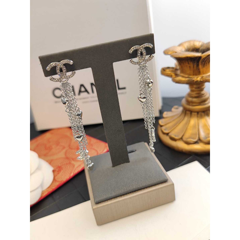 Ch*el cc drop earrings silver