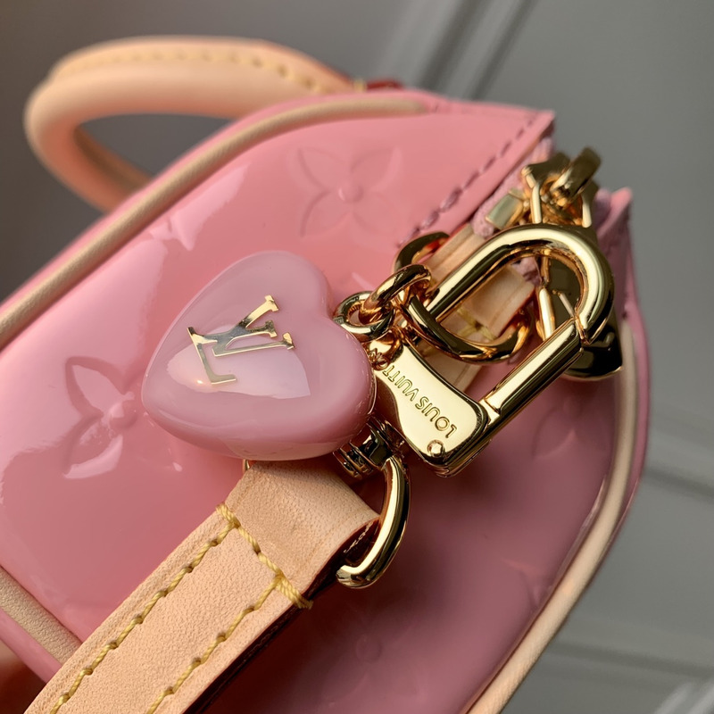 l**is V*t*n nano speedy monogram vernis embossed patent calf leather mochi pink