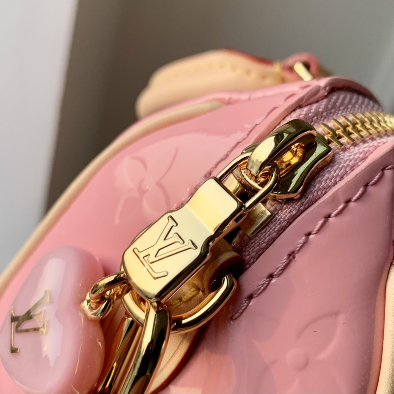 l**is V*t*n nano speedy monogram vernis embossed patent calf leather mochi pink