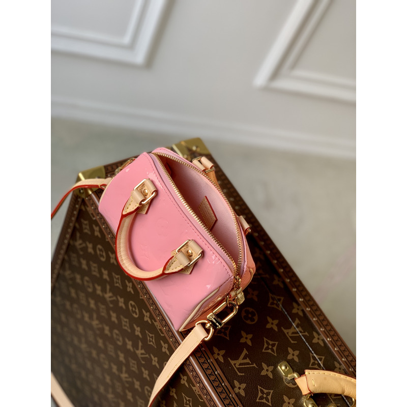 l**is V*t*n nano speedy monogram vernis embossed patent calf leather mochi pink