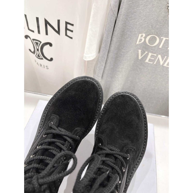 Ce**e platform plain toe round toe rubber sole lace-up black