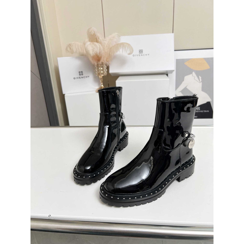 Givenchy Chain Boots Patent Leater Black