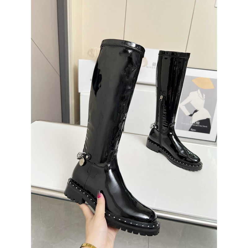 Givenchy Zipper Boots Patent Leather Black