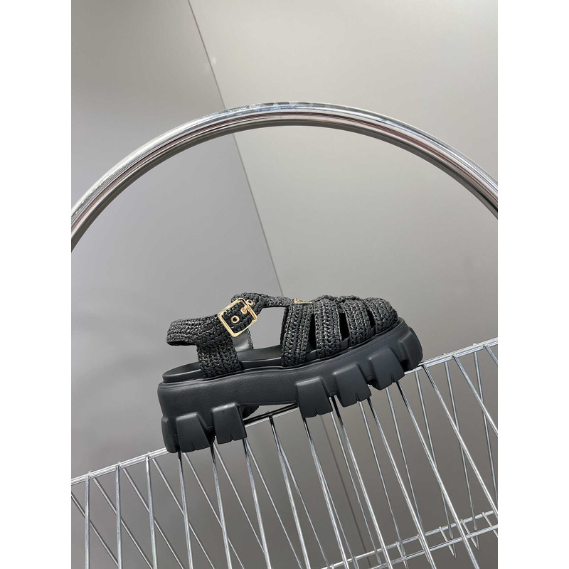 Pra*a knit boulder foam rubber 55mm sandal black